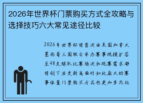 2026年世界杯门票购买方式全攻略与选择技巧六大常见途径比较 2026年世界杯门票购买方式全攻略与选择技巧六大常见途径比较